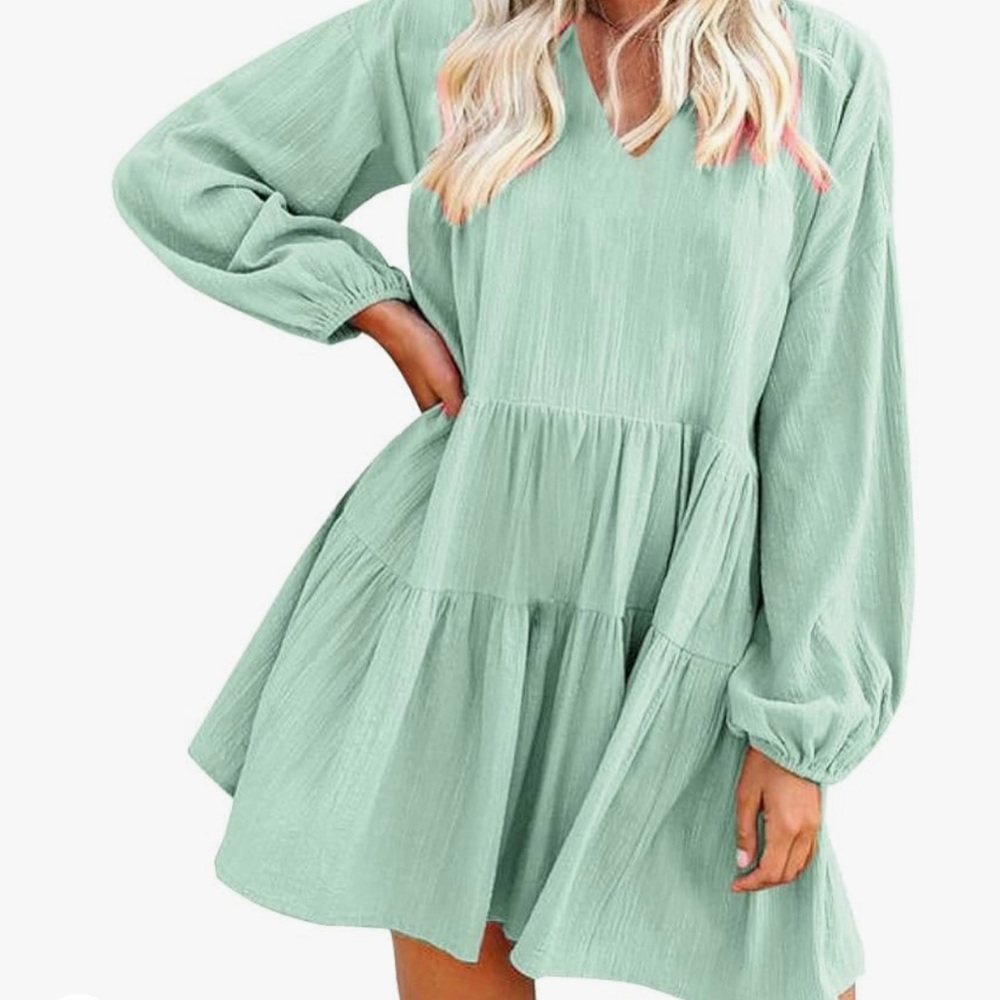 Cute Shift Tunic/ Ruffle Swing Dress with Pockets - Picture 5 of 5